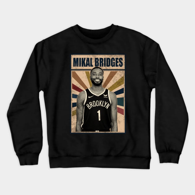 Brooklyn Nets Mikal Bridges Crewneck Sweatshirt by RobinaultCoils
